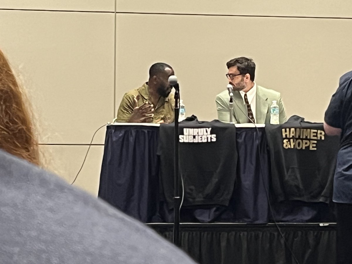 IronicProfessor's tweet photo. Great @socialismconf panel on the deteriorating hegemony with Chenjerai Kumanyika and Hasan Piker, the guy everyone’s angry about #SocCon https://t.co/3L2c8sKRDd