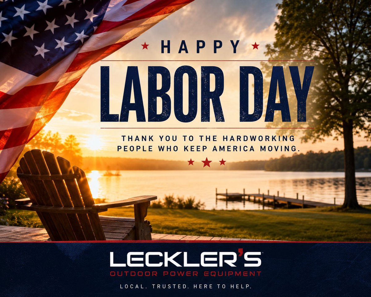 lecklersinc's tweet photo. Happy Labor Day from all of us at Leckler’s. Today we celebrate the hardworking people who keep our communities and country moving. We hope everyone has a safe and enjoyable Labor Day weekend. #lecklers #laborday https://t.co/kb7UgQWUHP