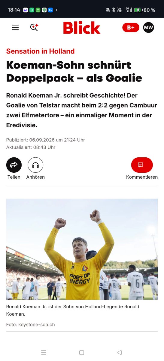 waudiz's tweet photo. Dit heb ik niet eerder meegemaakt: Na mijn terugkeer naar Zwitserland werd ik door vrienden aangesproken op de wedstrijd van Telstar! Het was ook hier overal in het nieuws! #telcam #telstar #witteleeuwen #cambuur #koeman #eredivisie @telstar1963nv @SCCambuurLwd @eredivisie https://t.co/tEIYNyon7q