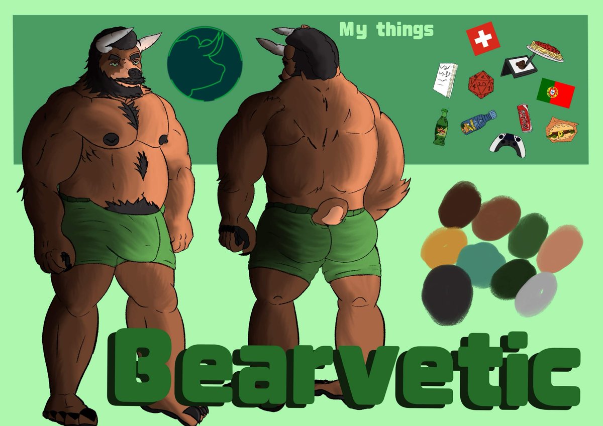 Bearvetic's tweet photo. Greetings, bears! 🐻🤗

I have the  pleasure of introducing myself to you!

I really hope to create lots of great art in the future and share it with all of you. 🐻💚

#bara #bear #furry #lgbtq🌈 #Furryart https://t.co/lim0UoKOX9