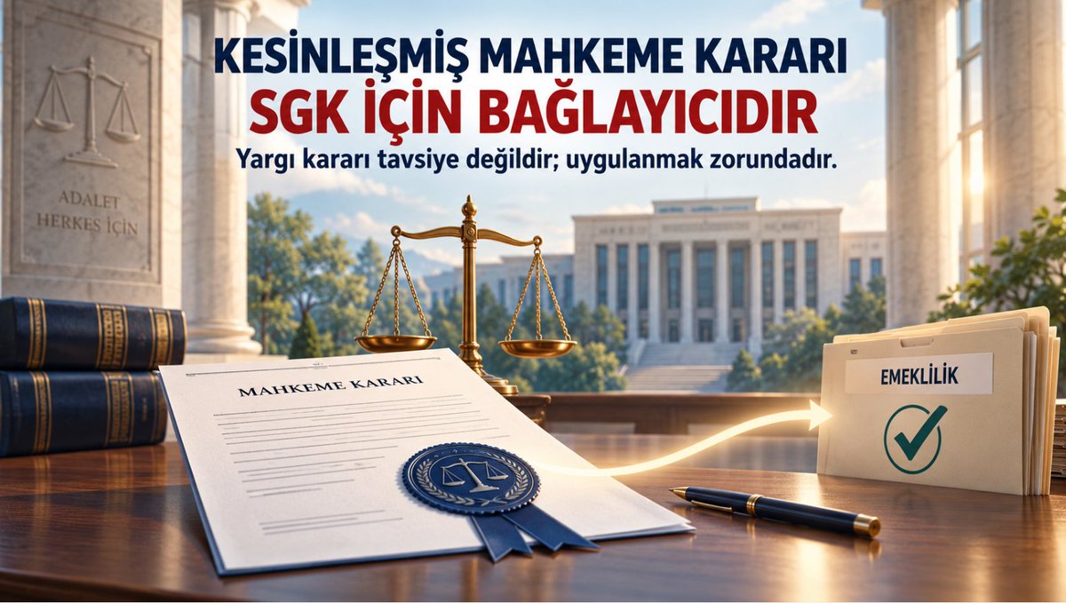bdemircioglu's tweet photo. KESİNLEŞMİŞ MAHKEME KARARINI SGK “UYGULAMIYORUM” DİYEMEZ!

Son günlerde, çıraklık ve staj dönemindeki fiilî çalışmasını mahkeme kararıyla ispatlayan vatandaşlar hakkında, “Davayı kazansa bile SGK bu kararı uygulamaz” şeklinde gerçeği yansıtmayan bir algı oluşturulmaya çalışılıyor.

Oysa hukuki durum son derece açıktır:

Bir vatandaş yerel mahkemede davasını kazanmış, karar istinaf incelemesinden geçmiş ve Yargıtay tarafından da onanarak kesinleşmişse SGK’nın önünde artık yeniden tartışabileceği bir dava bulunmamaktadır. Kurum, kesin hükmün gereğini yerine getirmek ve mahkemenin kabul ettiği sigortalılık başlangıcı ile hizmet süresini kendi kayıtlarına işlemek zorundadır.

Anayasa’nın 138. maddesi açıkça şunu emretmektedir:

“Yasama ve yürütme organları ile idare, mahkeme kararlarına uymak zorundadır; bu organlar ve idare, mahkeme kararlarını hiçbir suretle değiştiremez ve bunların yerine getirilmesini geciktiremez.”

SGK da bu hüküm kapsamında bulunan bir kamu idaresidir. Bu nedenle Kurumun, kesinleşmiş bir yargı kararını beğenmeme, yeniden yorumlayarak etkisiz hâle getirme veya “Biz bu görüşte değiliz” diyerek uygulamama yetkisi yoktur. Türkiye Cumhuriyeti Anayasası, m.138

Kanun da mahkeme kararının sonucunu açıkça kabul ediyor

5510 sayılı Kanun’un 86. maddesine göre, Kuruma bildirilmeyen veya Kurumca tespit edilemeyen çalışmaların iş mahkemesinde ispatlanması hâlinde, mahkeme kararında belirtilen kazançlar ve prim ödeme günleri dikkate alınır.

Buradaki ifade son derece önemlidir:

“Dikkate alınabilir” değil, “dikkate alınır” denilmektedir.

Dolayısıyla kesinleşen karar SGK’ya ibraz edildiğinde Kurumun yapacağı işlem, davayı yeniden yargılamak değil; hükümde tespit edilen hizmeti sicile işlemek ve kişinin sosyal güvenlik haklarını buna göre yeniden hesaplamaktır.

Kazanılan dava nasıl emeklilik getiriyor?

Mahkeme kararıyla;

-ilk sigortalılık tarihi başlangıç sayabilir,
-kısa vadeli sigorta kaydı yerine fiilî çalışmaya dayalı uzun vadeli sigortalılık kabul edilebilir,
-eksik hizmet günleri kazanılabilir,
-sigortalılık süresi değişebilir,
-kişinin tabi olduğu emeklilik şartları yeniden belirlenebilir.

Kararla kazanılan başlangıç ve hizmetler işlendiğinde kişi yaş, sigortalılık süresi ve prim günü şartlarını tamamlıyorsa, usulüne uygun emeklilik talebi üzerine aylık bağlanması gerekir. Nitekim yerel mahkeme, istinaf ve Yargıtay aşamalarından geçerek kesinleşen kararlarını SGK’ya ibraz eden ve bunun sonucunda emekliliğe ulaşan çok sayıda vatandaş bulunmaktadır.

Ancak teknik bir ayrımı da doğru koymak gerekir: Her kazanılan hizmet tespiti davası tek başına ve kendiliğinden emeklilik anlamına gelmez. Mahkeme kararıyla kazanılan hizmetler kişinin diğer şartlarını da tamamlıyorsa emeklilik hakkı doğar. Bazı kararlarda doğrudan yaşlılık aylığı talebi de hüküm altına alınmış olabilir; uygulama, kararın hüküm fıkrasına göre yapılır.

SGK kararı tekrar tartışamaz

Kurum dava sırasında bütün itirazlarını ileri sürebilir; istinafa ve Yargıtaya başvurabilir. Ancak bu yollar tüketilmiş ve karar kesinleşmişse aynı çalışma hakkında;

“Bu kişi öğrenciydi”,
“Bu çalışma eğitimdi”,
“Uzun vadeli sigorta sayılmaz”
şeklindeki savunmalarla kesin hükmün sonucu ortadan kaldırılamaz.

Mahkemenin fiilî ve bağımlı çalışmayı kabul ettiği bir dosyada SGK, idari işlemle mahkeme kararının tersini tesis edemez. Böyle bir yaklaşım yalnızca sigortalının hakkına değil, doğrudan doğruya Anayasa’nın 138. maddesine ve hukuk devleti ilkesine aykırı olur.

Kararı uygulamayan yönetici açısından sorumluluk doğurur. 

Kesinleşmiş kararın görevli birimler tarafından kasıtlı biçimde uygulanmaması veya sonuç doğurmayacak şekilde eksik uygulanması hâlinde;

-Kuruma karşı işlem yapılması ve oluşan zararın giderilmesi istenebilir,

-yeni ret işlemine karşı yargı yoluna başvurulabilir,

-maddi kayıplar ve şartları varsa manevi zararlar talep edilebilir,
-sorumlu kamu görevlileri hakkında disiplin süreci gündeme gelebilir,
-somut olayın şartları oluşmuşsa Türk Ceza Kanunu’nun 257. maddesindeki görevi kötüye kullanma veya görevde ihmal hükümleri kapsamında suç duyurusunda bulunulabilir.

Fakat burada da hukuken doğru ifade kullanılmalıdır: Kararı uygulamayan her yönetici kendiliğinden ve kesin olarak cezalandırılmış sayılmaz. Ceza sorumluluğu için görevlinin yetkisi, davranışının kast veya ihmal niteliği, meydana gelen mağduriyet ya da kamu zararı ve diğer suç unsurları savcılık ve ceza mahkemesi tarafından değerlendirilir. 

TCK’nin 257. maddesi, görevin gereklerine aykırı davranarak veya görevin yapılmasında ihmal ve gecikme göstererek kişilerin mağduriyetine neden olan kamu görevlileri bakımından cezai sorumluluk öngörmektedir.

Algıyla değil, kesin hükümle konuşalım

“Mahkeme kazanılsa bile SGK uygulamaz” sözü hukuki bir değerlendirme değil, insanları dava açmaktan ve hak aramaktan uzaklaştıran bir algı çalışmasıdır.

Doğrusu şudur:

SGK davada taraf veya fer’î müdahil olarak itirazlarını yapabilir; fakat kesinleşmiş mahkeme kararını yok sayamaz.

Yerel mahkemenin kabul ettiği, istinafın hukuka uygun bulduğu ve Yargıtayın onadığı bir karar artık yalnızca bir iddia değil, kesinleşmiş bir yargı hükmüdür. Kurumun görevi bu hükmü yeniden sorgulamak değil, eksiksiz biçimde uygulamaktır.

Yargı kararı tavsiye değildir.
Kesin hüküm, kamu idaresi için de bağlayıcıdır.
Hak arayan insanları “SGK uygulamaz” sözleriyle korkutmak yerine, kazanılmış kararların nasıl uygulandığını anlatmak gerekir.