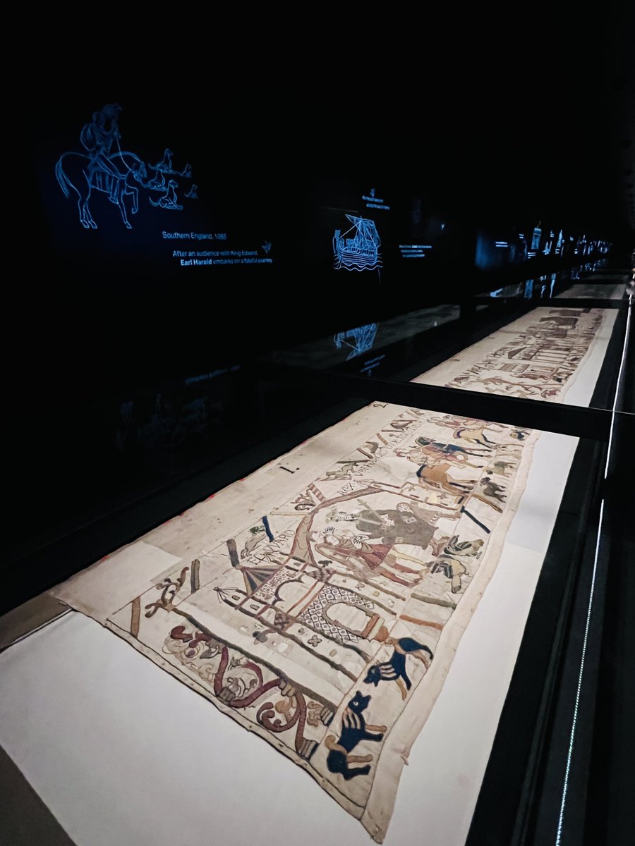 MajestyMagazine's tweet photo. To the @BritishMuseum for a look at royal life – and death – in the 11th century: the 230ft #BayeuxTapestry. 'Or the Canterbury Embroidery as it might just have been called,' according to Charles III last week. The exhibition opens on Thursday: https://t.co/aPvMBWW4yY https://t.co/EjjJaatu9e
