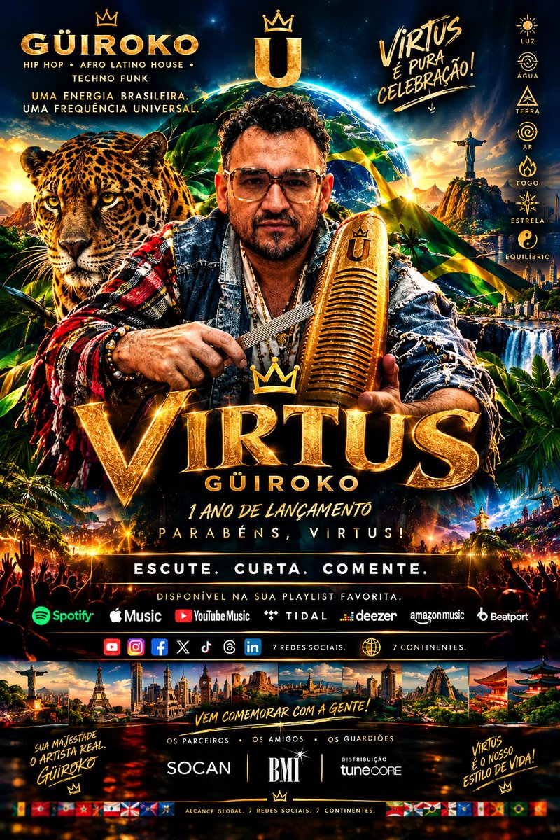 GUIROKO's tweet photo. Uma energia brasileira. Uma frequência universal.
Hip Hop- Afro Latino House - Techno Funk — Isto é GÜIROKO.
@tidal @applemusic @spotify @deezer @youtubemusic @socanmusique @BMI @tunecore
#GÜIROKO #HipHop #HouseMusic
#AfroHouse #Funk https://t.co/TGP8ncqv9H