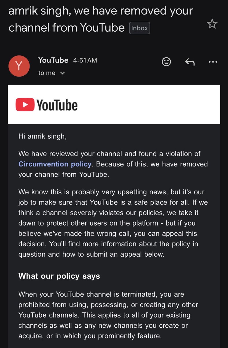 amriksingh570's tweet photo. @TeamYouTube you removed my one channel today and other 2 months ago.i even not uploaded any video from last 2 years on other channel. Plz review my channels. I don’t know why you are ruining my https://t.co/dkTLaNBxHF me single video on my channels which terminate the policy. https://t.co/qoSW1w5c8s