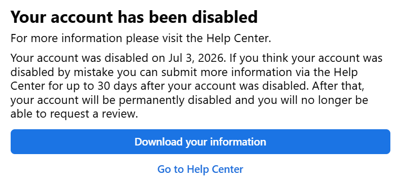 alexmirearo's tweet photo. @Meta  @facebook  I need help getting a HUMAN REVIEW of my suspended Facebook account.

My account was over 15 YEARS OLD and was suddenly suspended without any clear explanation.

I completed the requested identity verification, including a VIDEO SELFIE and valid ID documents, but I’m still locked out.

🧵👇