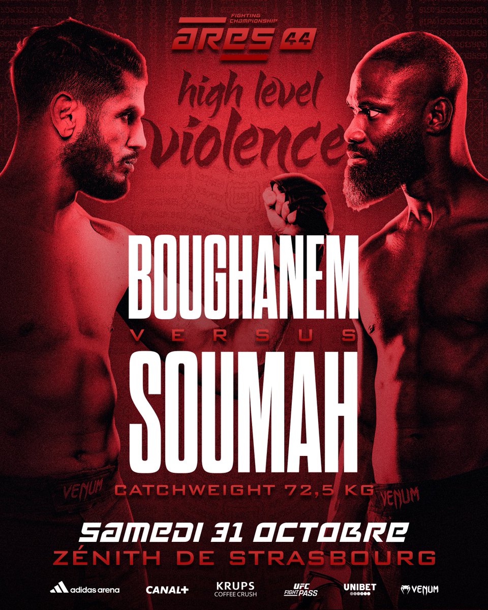 ares_fighting's tweet photo. SAVE THE DATE 🗓👊

La suite va être mouvementée chez ARES Fighting :

◽️#ARES43 vendredi 25 septembre à Paris
◽️#ARES44 samedi 31 octobre à Strasbourg
◽️#ARES45 vendredi 20 novembre à Paris
◽️ #ARES46 vendredi 15 janvier à Marseille 

Ne manquez pas le meilleur du MMA Français 🇫🇷, avec un show spectaculaire du début à la fin ! 🔥

#ARESFC