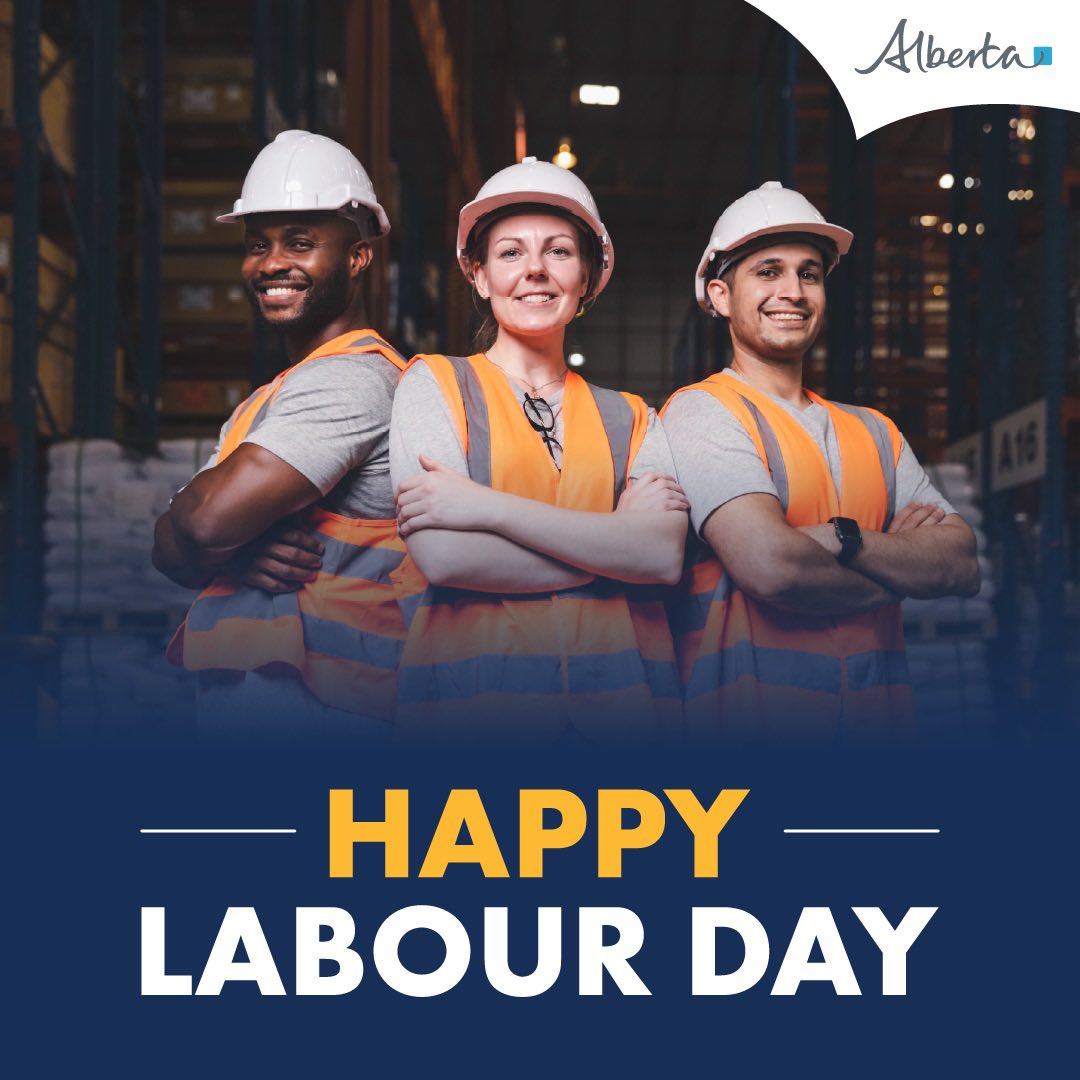 ABDanielleSmith's tweet photo. Happy Labour Day, Alberta.

Today belongs to the people who get up early. The welders and the nurses. The truckers and the teachers. The rig hands, the farmers, the servers, the tradespeople, and all the other hardworking Albertans who built so much of what you’ll see and enjoy this weekend.

Thank you for everything you do to keep Alberta moving and make this such a great place to live, work, and raise a family.

Enjoy the long weekend!