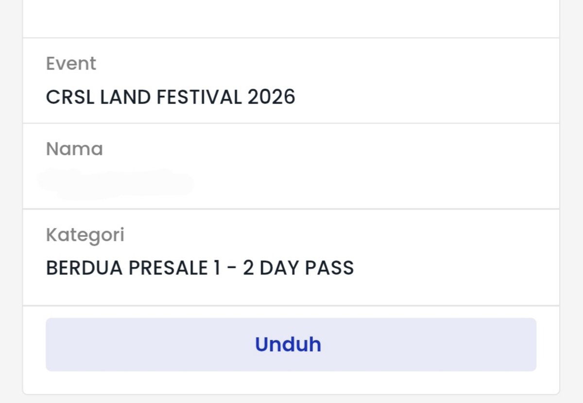 mywrldrn's tweet photo. @guecantikss hai kak kalau minat aku jual tiket berdua presale 1 - 2 day pass + biaya admin (harga asli ga aku markup juga, ada bukti pembelian)
nanti bisa aku bantu tukerin tiket fisiknya, dan cod dekat ugm https://t.co/FyFlmrmDUI
