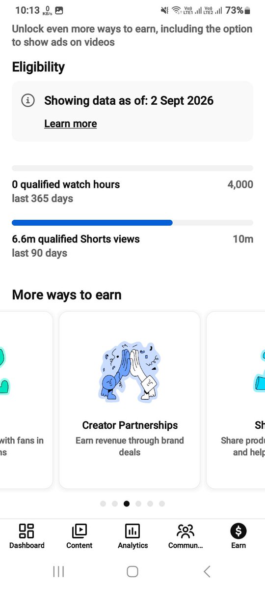 Aman500232's tweet photo. Hello @TeamYouTube,my channel 'Nannu Nakhre' crossed 10M qualified Shorts views on Aug 29, but my Earn tab &amp; analytics are frozen at 6.4M since then. 
Support chat agents ran away twice! Please check backend &amp; force manual data refresh
#YouTube #TeamYouTube #Shorts #Monetization https://t.co/9EgFbcegQb