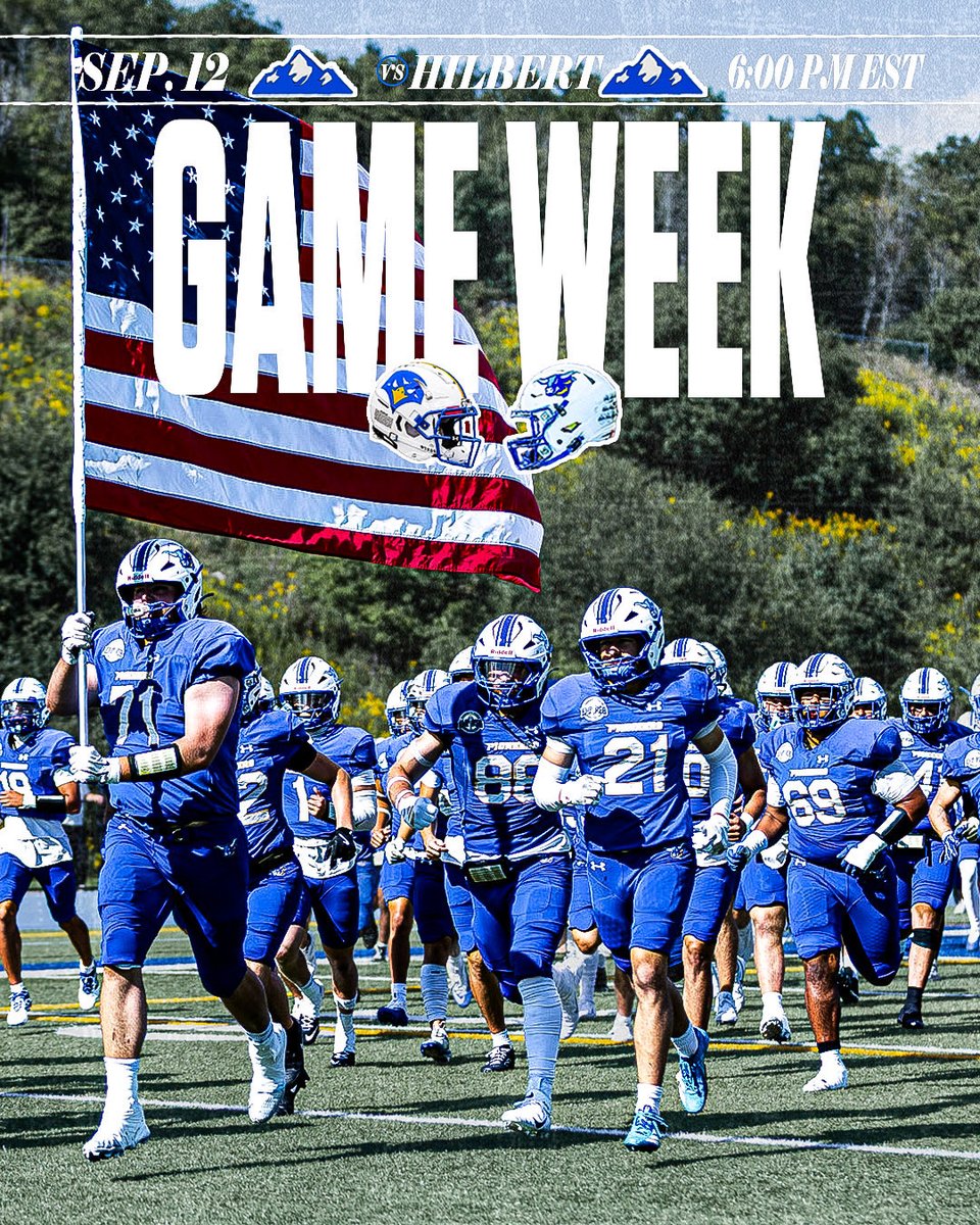 ALFREDSTATEFB's tweet photo. GAME WEEK! Your Pioneers are back at home this Saturday to take on Hilbert College!
-
-
#topofthemountain #alfredstate #alfredstatefb https://t.co/lAhuwkuLQf