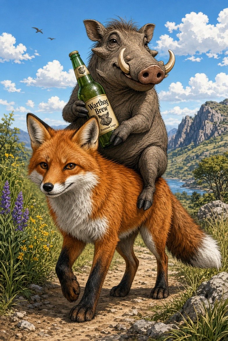 UncleEnochs's tweet photo. Today as of 7th september 2026
I bring you shortly the story of the fox and the drunkard warthog https://t.co/PGva4DFpPS