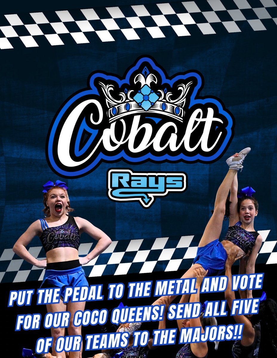 LetsGoRays's tweet photo. Tomorrow is the day!! Vote for The Stingray Allstars Cobalt, so we can send all of our senior aged worlds teams to The Majors!! 💠🏁

#TheStingrayAllstars #RAYSthestandard #LetsGoRays #OneOfAKind https://t.co/QreFuNk0pk