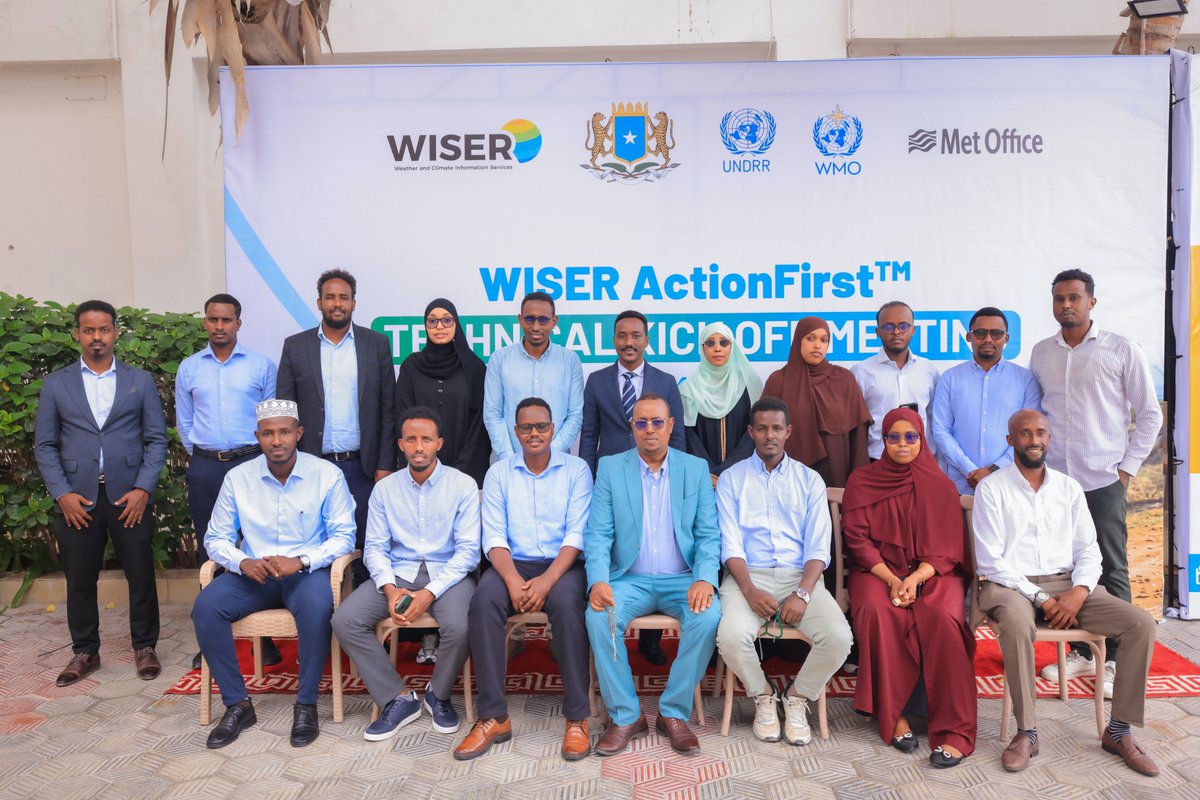 MoECC_Somalia's tweet photo. MoECC has launched Somaliaโs Weather and Climate Information Services (WISER) ActionFirst Technical Kick-off Meeting. In collaboration with @WMO and @metoffice, it will strengthen action-based forecasting, early warning and anticipatory action.
#WISERActionFirst #EarlyWarnings https://t.co/m1s6qKmSHx