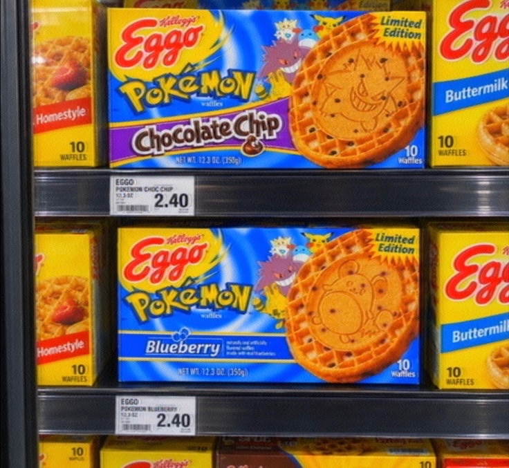 NostalgiaYZ's tweet photo. Pokemon themed eggo waffles (2000) https://t.co/JS1BM5qn51