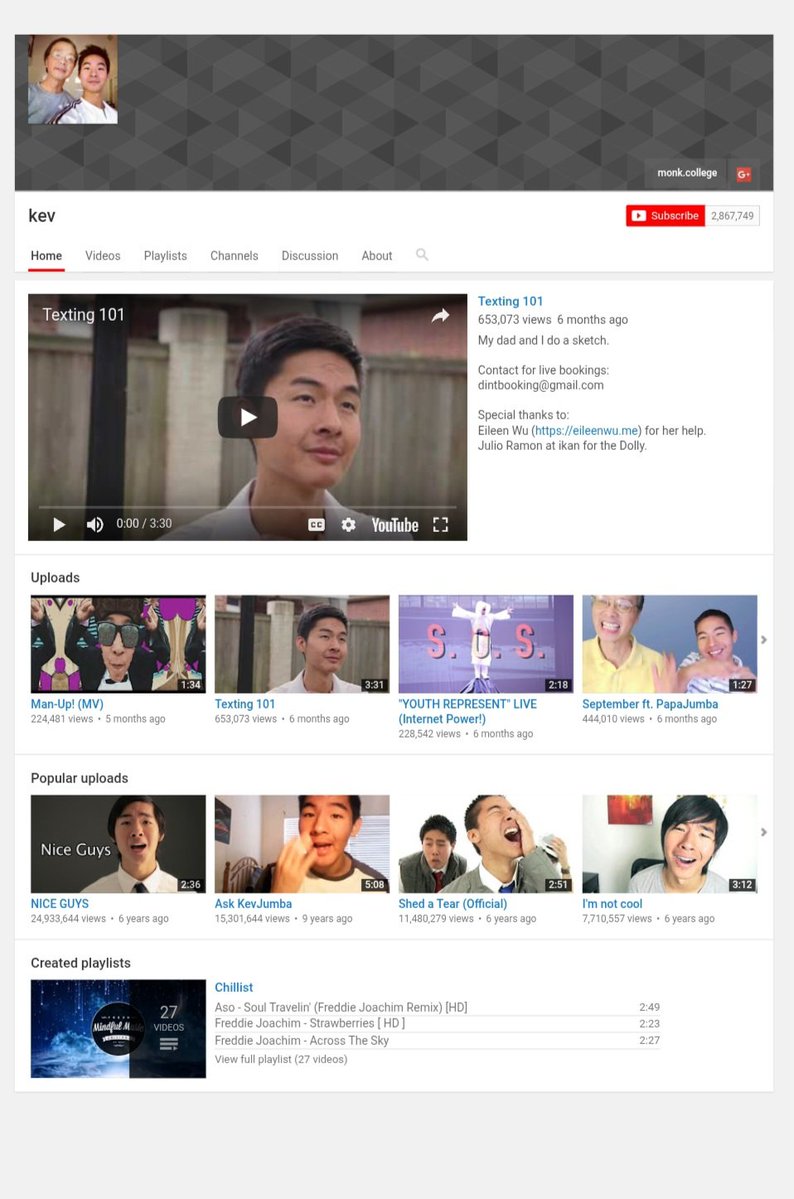 DatDaDatty's tweet photo. Someone found Kevjumba walking in downtown LA

Hes an OG youtuber and was the 3rd most subbed of all time at one point in 2008. He faced a nearly fatal car accident in 2015. After he abandoned his channel and deleted it https://t.co/MukjZKdCKl