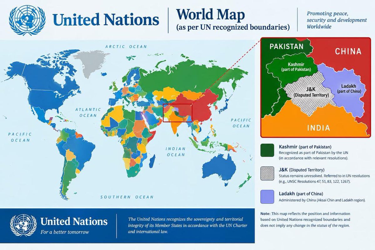 UN's Latest Global Map: Kashmir Acknowledged as Part of Pakistan, Provoking International Discourse