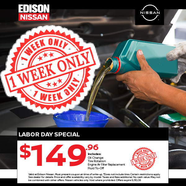 EdisonNissan's tweet photo. Labor Day Special for ONE. WEEK. ONLY! ⛽💥🏷️
🔗 https://t.co/AuVpSGyoQn
.
.
.
#EdisonNissan #Nissan #NewCar #Savings https://t.co/uT0GdVvueN