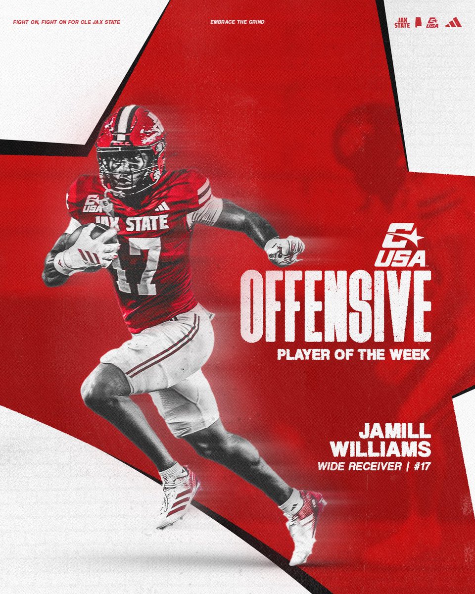 JaxStateFB's tweet photo. ‼️CUSA Players of the Week‼️

#EmbraceTheGrind | #AKC https://t.co/JvkWiFZdiY