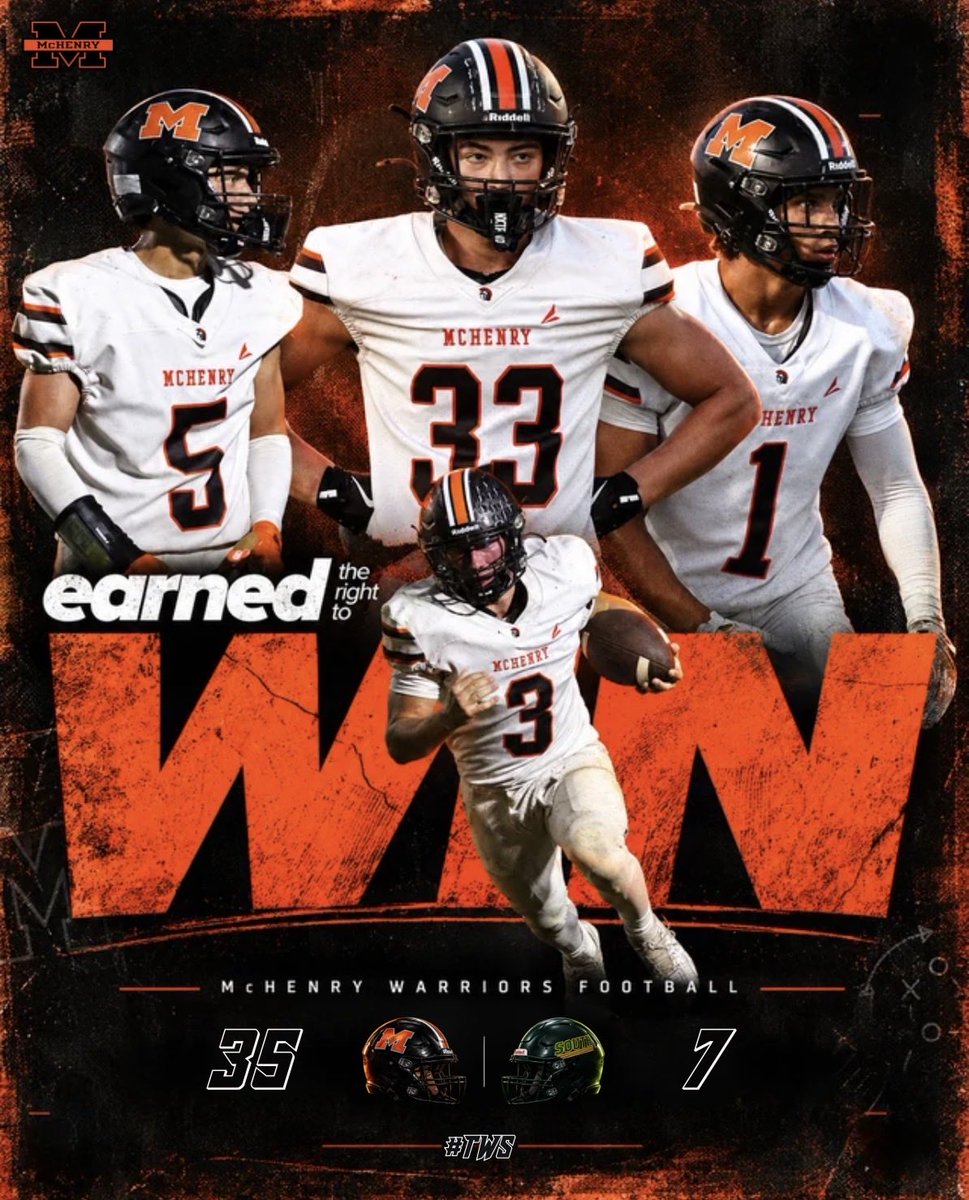 WE_R_WARRIORS1's tweet photo. A strong weekend for the Warriors against Crystal Lake South!

Varsity: 
McHenry 35, Crystal Lake South 7

Freshman A: 
McHenry 14, Crystal Lake South 8

Great work closing out week 3, onto preparing for week 4!

#MakeYourMark
#TWS https://t.co/TTEiykUJsS