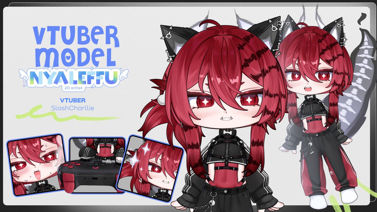 nyaleffu's tweet photo. I'll record a video showcase a little later! In the meantime, you can check out Charlie's stream
#VTuberCommission #ModelShowcase https://t.co/U9C4isL8JQ