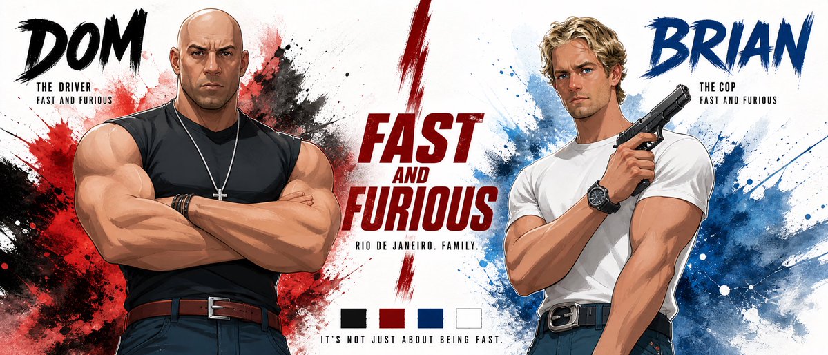 Split-Screen Character Bible For Dom & Brian