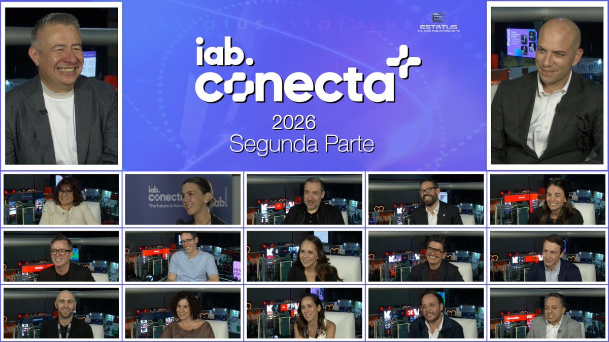 ESTATUSTV's tweet photo. Los esperamos mañana en @ESTATUSTV por @MiCanal5 con “IAB Conecta 2026”, 2a parte @IABMexico @grichaud @regoba @AmaiMexico @AlmuBlanco95 @FerFamania @ronan_massez @iCrossing @epadigital @OgilvyMX @pantostado19 @miamigospooky @recreoagencia @agencianonimo @RulCardos @ConsejoCC https://t.co/h6mLJW1TdC