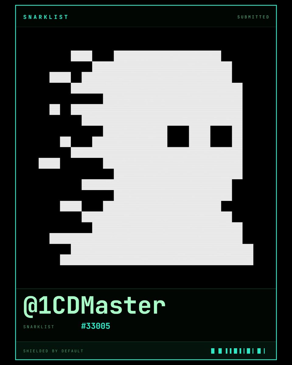 1CDMaster's tweet photo. applied to the snarklist.

record 33005 · shielded by default

@zksnarks_ https://t.co/3JKBstXXBc https://t.co/RJ2MNo4tDu