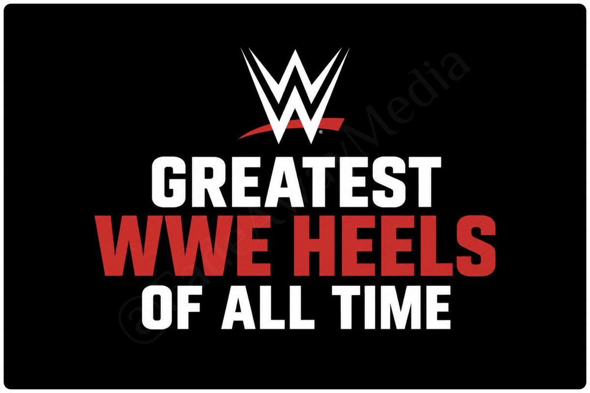 FadeAwayMedia's tweet photo. We Rank the greatest WWE Heels (Bad Guys) of all time: 

🍿👀

1. Mr. McMahon 
2. Edge 
3. Randy Orton 
4. CM Punk
5. NWO Hulk Hogan 
6. Roddy Piper 
7. Ric Flair
8. Triple H
9. JBL 
10. Kurt Angle 
11. Chris Jericho 
12. Iron Shiek 
13. Shawn Michaels 
14. Paul Heyman 
15. Seth Rollins 
16.  Hollywood Rock 
17.  Stephanie Mcmahon 
18. Roman Reigns 
19. Gunther 
20. Brock Lesnar 
21. Dominik Mysterio 
22. The Miz