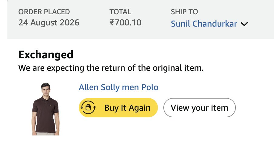 one_by_cos's tweet photo. To my surprise @amazonIN services are downgrading now a days.  There is an order placed by me and as per the screenshot 1 I immediately placed exchange order on Aug 24th - they were suppose to pick it up on Aug 27th -  They didn't show up. Then I reached out their support on Sept 3rd (screenshot 2)and they rescheduled pickup on Sept 7th and now they auto canceled my return and asking me to reschedule it on Sept 11th (see screenshot 2)... thats so pathetic..