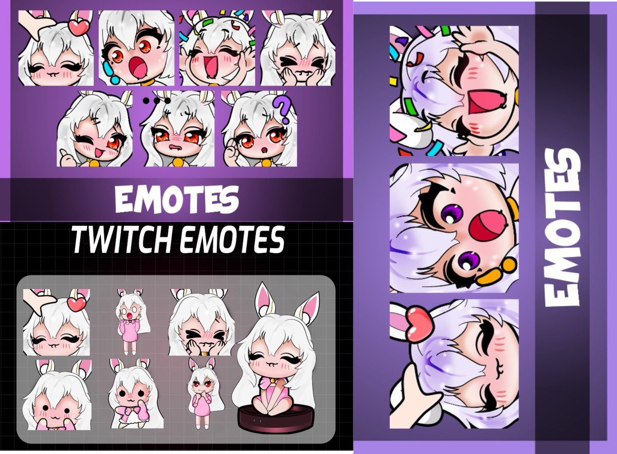 JessikitsuVT's tweet photo. Super excited to share this custom Twitch emote package created for a wonderful client!🌸

Seeing these cute expressions come to life was so much fun! 

Commissions are OPEN! Send a DM to get your custom emotes ready for stream.

#EmoteCommission #VTuberEn #ArtCommission #Vtuber https://t.co/zY8HZCi566