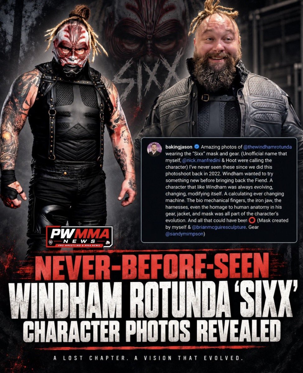 EricRou89471271's tweet photo. This would of been so dope ⭕️

#BrayWyatt #WindhamRotunda #WyattVI 

Via @PWMMANews https://t.co/zixQLiY3m2