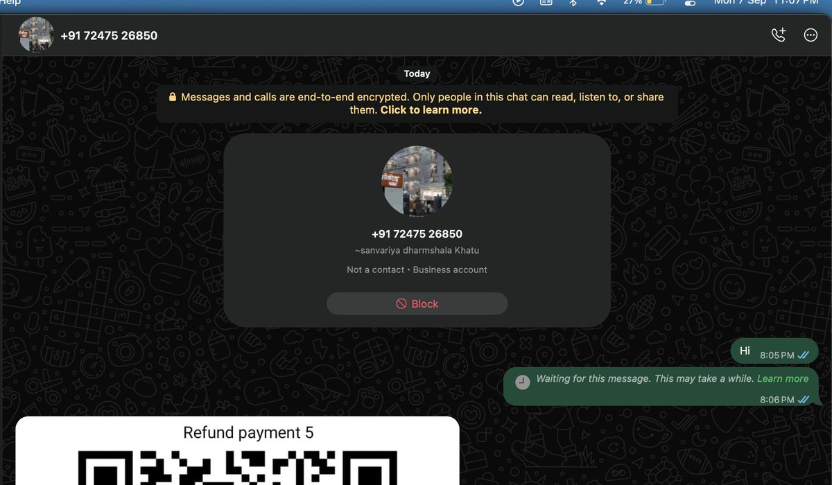 ShimpiGopal's tweet photo. UPI fraud targeting devotees.

Site: https://t.co/qX4TQkMGXH

Contact : +91 72475 26850 / +91 88397 55196

I made a UPI payment for Bhakt Niwas booking through this website and later discovered it appears to be fraudulent.
@sp_ujjain @MPPoliceDeptt @DGP_MP please investigate. https://t.co/6s1tGqScCL