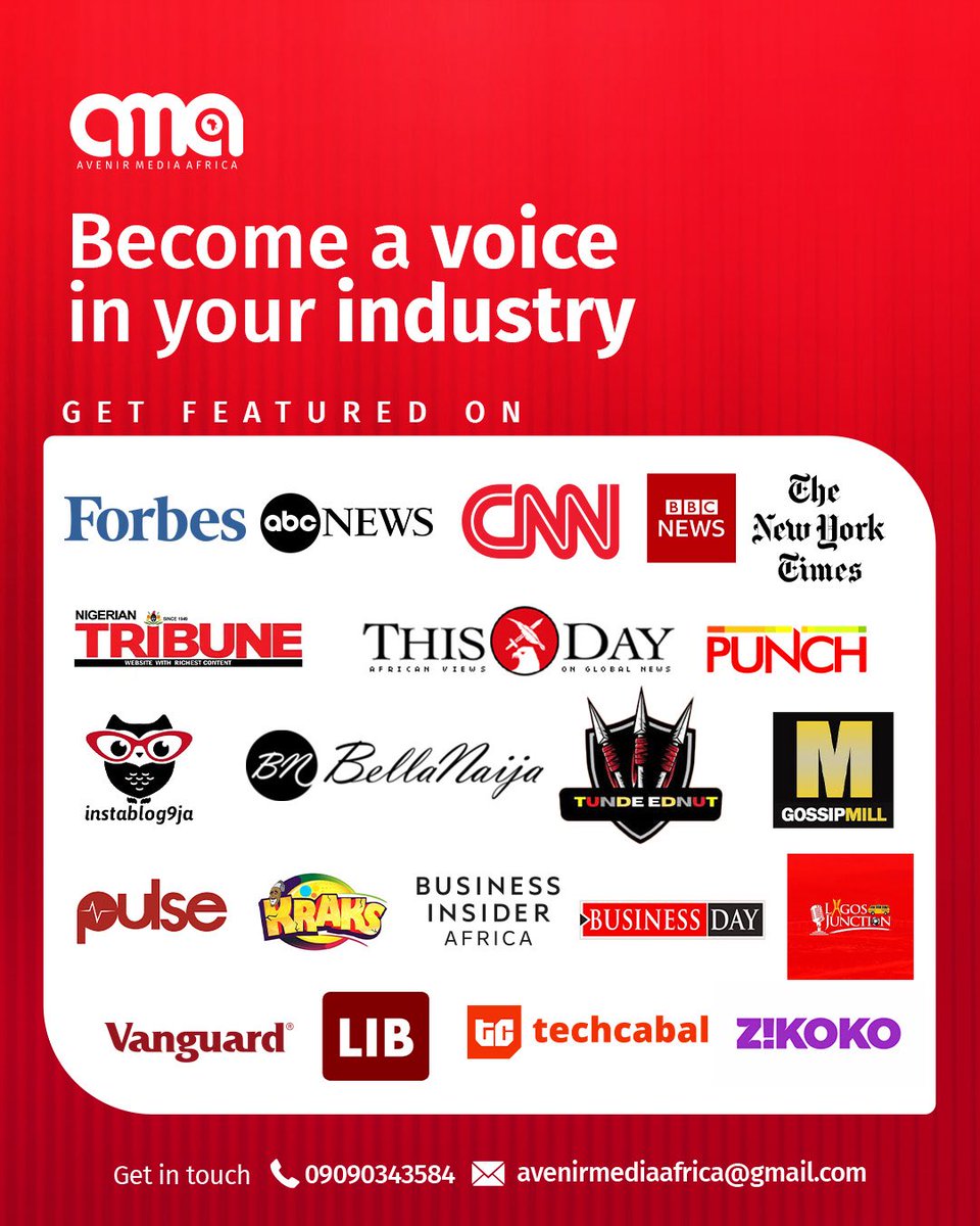 AvenirMediaAF's tweet photo. We are Live!!

We are here to make your industry needs more amplified 

Get in touch https://t.co/lPr91oaNtX