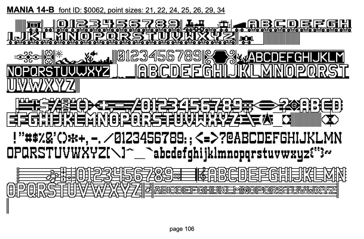 FroyoTam's tweet photo. selections of interesting GEOS C64 fonts  from cenbe’s font archive 

https://t.co/YNfBhsvsgI https://t.co/W8YwdiAIGi