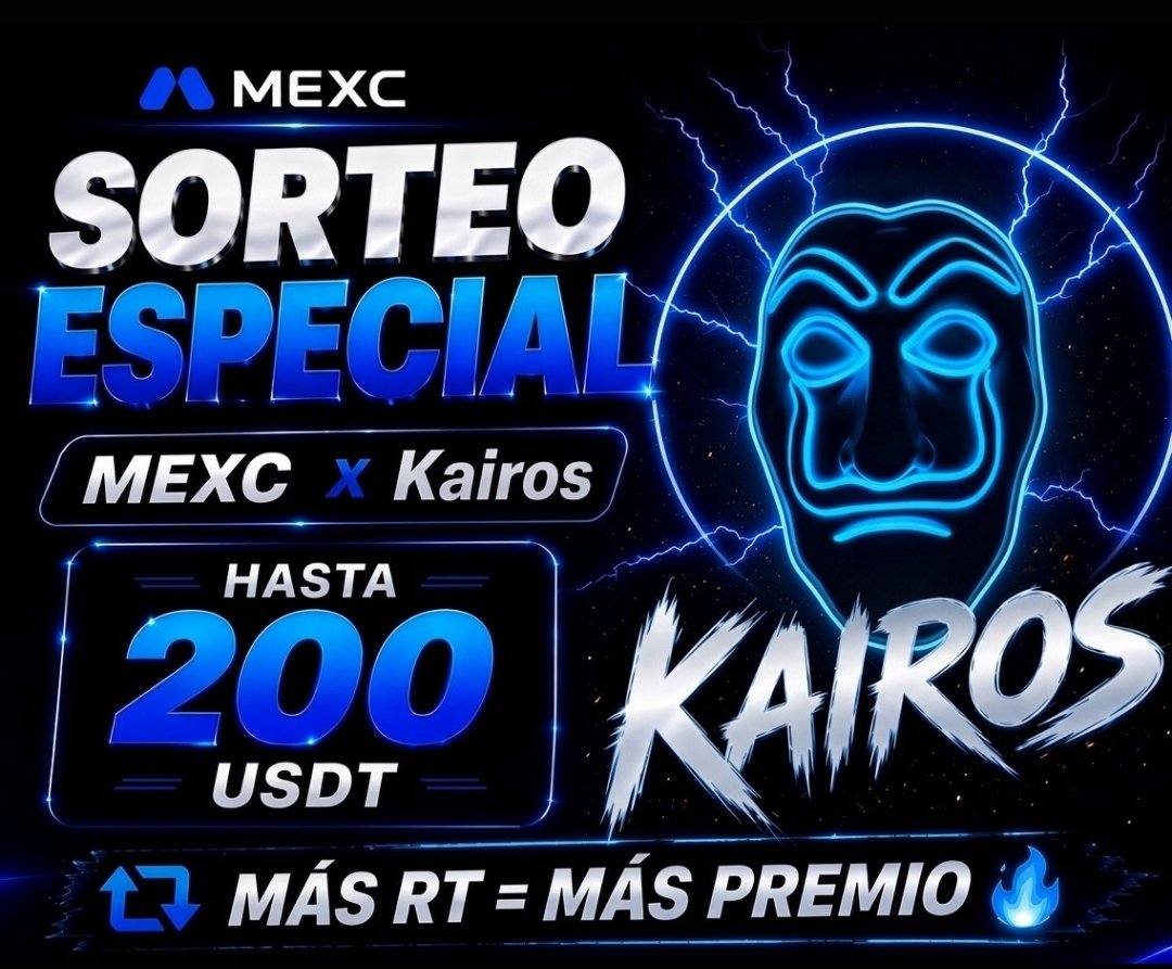 KairosOficialX's tweet photo. SORTEO ESPECIAL CON @MEXCespanol 🔥

Esta vez, EL PREMIO LO DECIDÍS VOSOTROS 👀

🔁 Cada RT = +0,30 USDT al premio
🎁 Hasta 200 USDT

¿Cómo participar?

1️⃣ Sígueme a @KairosOficialX y @MEXCespanol
2️⃣ Haz RT a este post
3️⃣ Etiqueta a un amigo 👇

Cuantos más RT… más grande el premio.

¿Llegamos a los 200 USDT?

Ganador en 7 días.