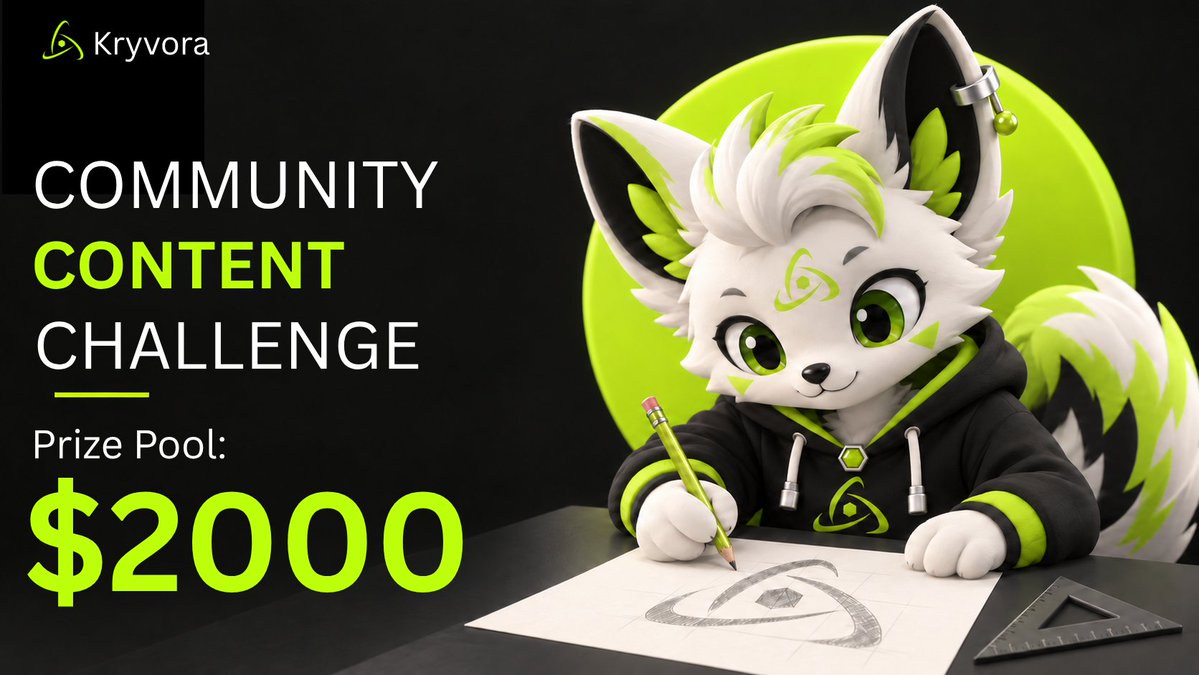 KryvoraNetwork's tweet photo. KRYVORA COMMUNITY CONTENT CHALLENGE

We are excited to invite creators, community members, and Kryvorians to participate in the Kryvora Community Content Challenge. Create meaningful, educational, and engaging content that helps introduce the Kryvora ecosystem to a wider audience and compete for a share of the $2,000 USD Prize Pool.

EVENT DETAILS
- Start Date: Sep 8, 2026
- End Date: Oct 8, 2026

Total Prize Pool: $2,000 USD

CONTENT FOCUS

All submitted content should focus on educating, raising awareness, and introducing users to the Kryvora ecosystem and its products.

Participants are encouraged to create content around:

Kryvora Node
Explain the purpose, benefits, development, and role of Kryvora Nodes within the ecosystem.

Kryvora Swap
Create tutorials, guides, reviews, or educational content explaining how users can interact with the Swap feature.

Kryvora Bridge
Introduce users to cross-chain connectivity and demonstrate how the Bridge can be used.

On-chain Activities & Ecosystem
Explore the broader Kryvora ecosystem, user activities, and opportunities available on-chain.

Kryvora Node is the primary focus of this challenge. High-quality educational content that provides valuable insights into Kryvora Nodes will receive additional consideration during the evaluation process.