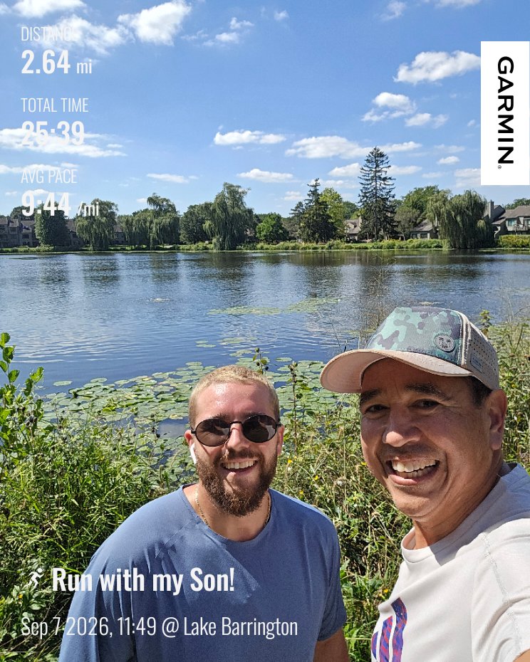 Blkjkrabbit66's tweet photo. A little spammy, but first 2-a-day in quite some time. Son was visiting and asked if I wanted to join him for a run. Who could refuse that? Super excited to show off the lake path at our new place. #movementmatters https://t.co/oPkAeOrlnF