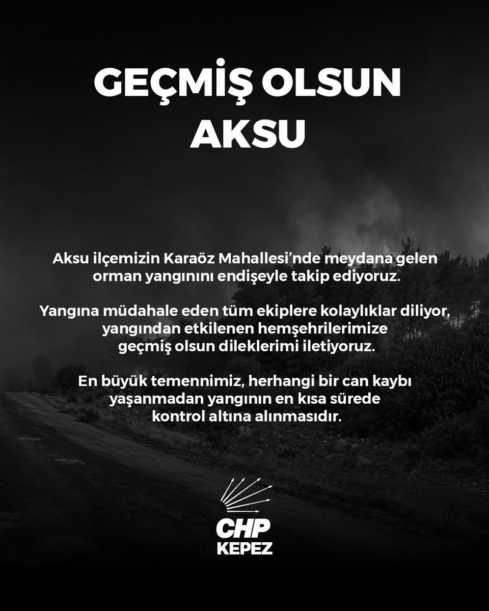 KepezChp's tweet photo. Geçmiş olsun Aksu. https://t.co/WGjGFxfFda