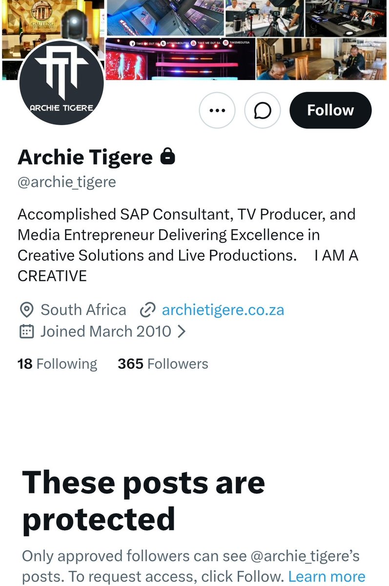 MainlandAfrica's tweet photo. Archie Tigere has now protected his account instead of taking accountability. 

G-View Intel is only getting started with him. https://t.co/8CPISpGfoh