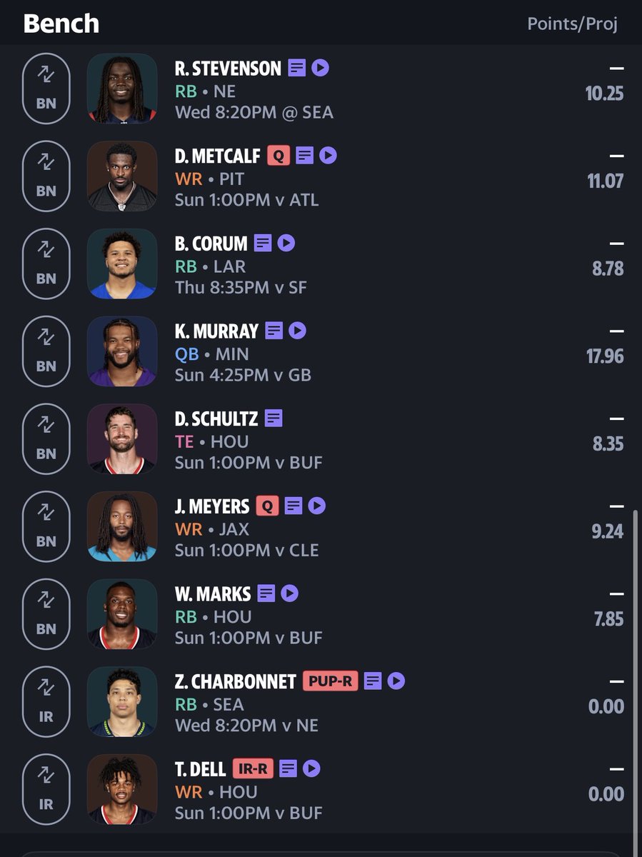 tdeebo_'s tweet photo. @4for4football 12 team 1/2 ppr drafted 9th overall https://t.co/INvrVNjO1s