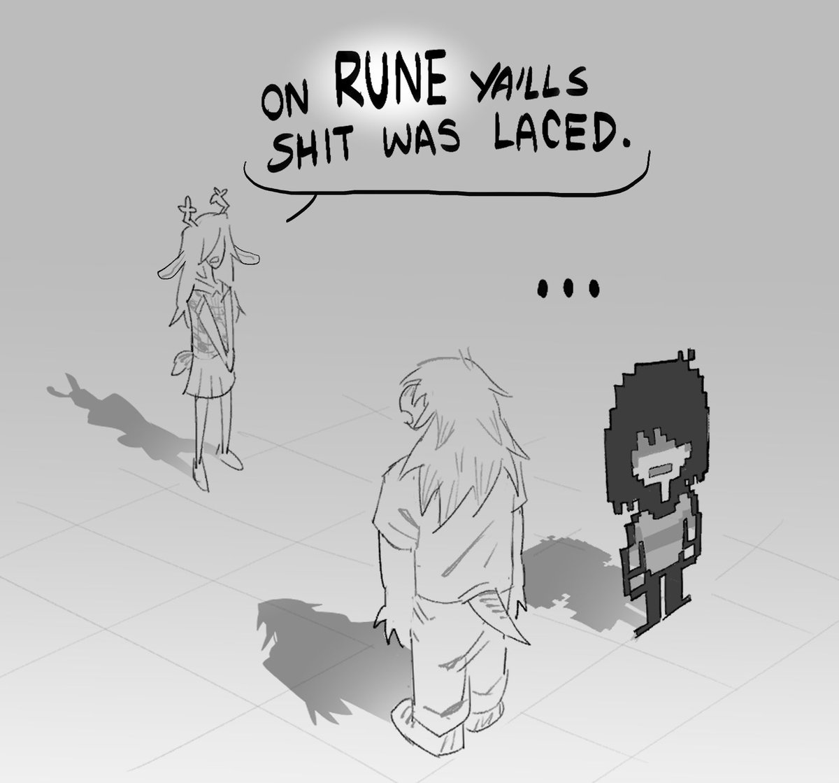 pineapplesugr's tweet photo. (Right before chapter 6 starts) 
ON RUNE THAT GREEN WAS LACED! #deltaruneㅤㅤㅤ https://t.co/cJMcgu54Dz