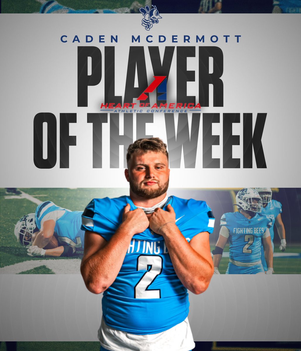 FightingBeesFB's tweet photo. πππππ§ πππππ«π¦π¨ππ - ππ
βοΈConference Defensive Player of the Week
13 Tackles (11 Solo) | 1 TFL | 1 INT | 1 PBU
Led the Beesβ defense in a 23-7 win over Missouri Baptist, holding the Spartans to just seven points. π
#GoBees #BringTheSting https://t.co/gzsfRBGMwG