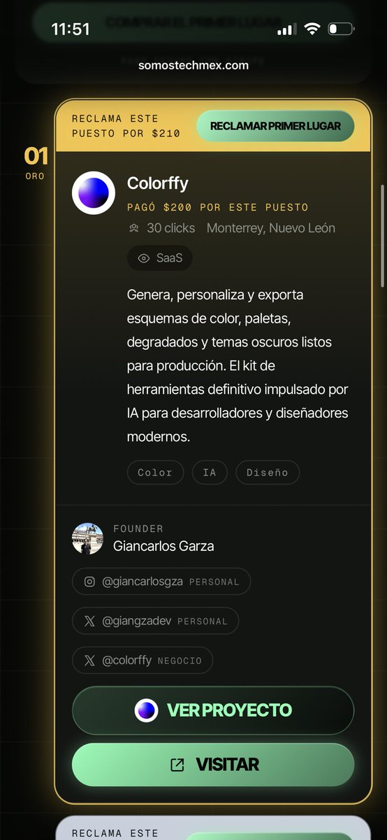 somostechmex's tweet photo. Tenemos nuevo primer lugar! 🥇 desde Monterrey! De @giangzadev con @colorffy https://t.co/ULlq6xGuDV