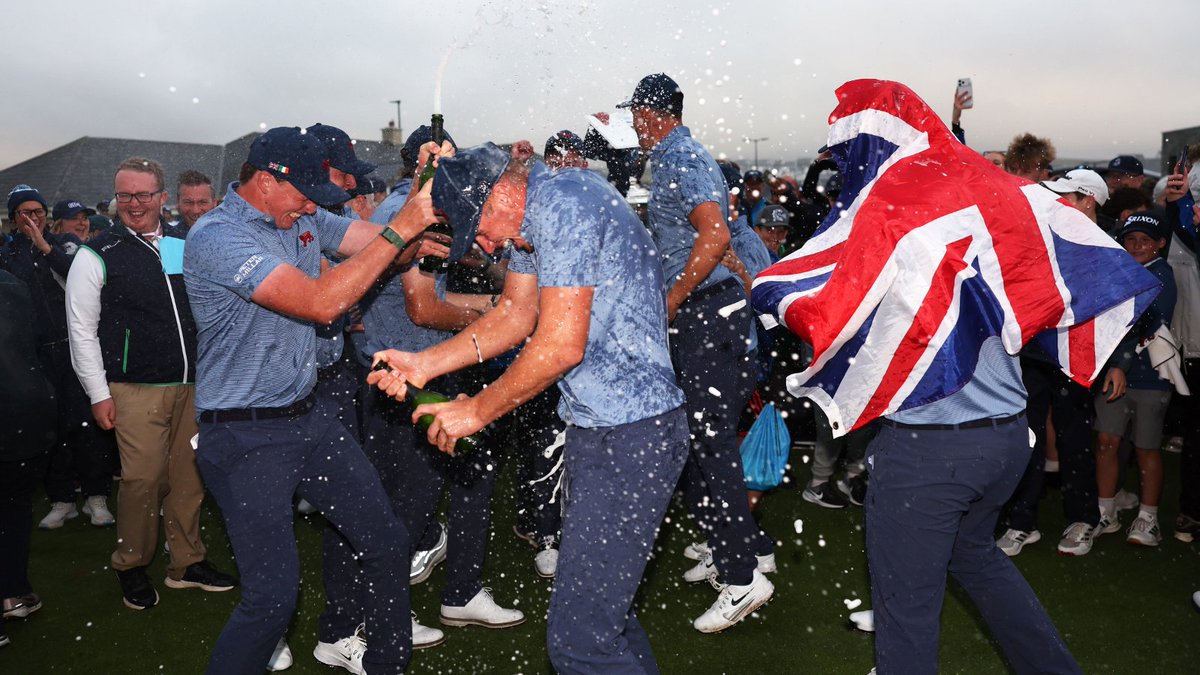 OltonGolfClub's tweet photo. We are so proud of Sam for being part of the GB&amp;I Walker Cup side 🇬🇧 🇮🇪 

Yesterday's match will go down as one of the great comebacks in sport, and we have it on good authority that Sam and the team celebrated accordingly.

Enjoy the glory, Sam. You've earned it.

Credit: R&amp;A https://t.co/J2MS3qDZjF