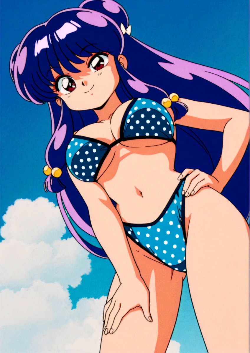 mongerretro's tweet photo. Akane, Shampoo, and Ukyo flashing big smiles in polka-dot Bikinis! https://t.co/jLNbwNIr2D