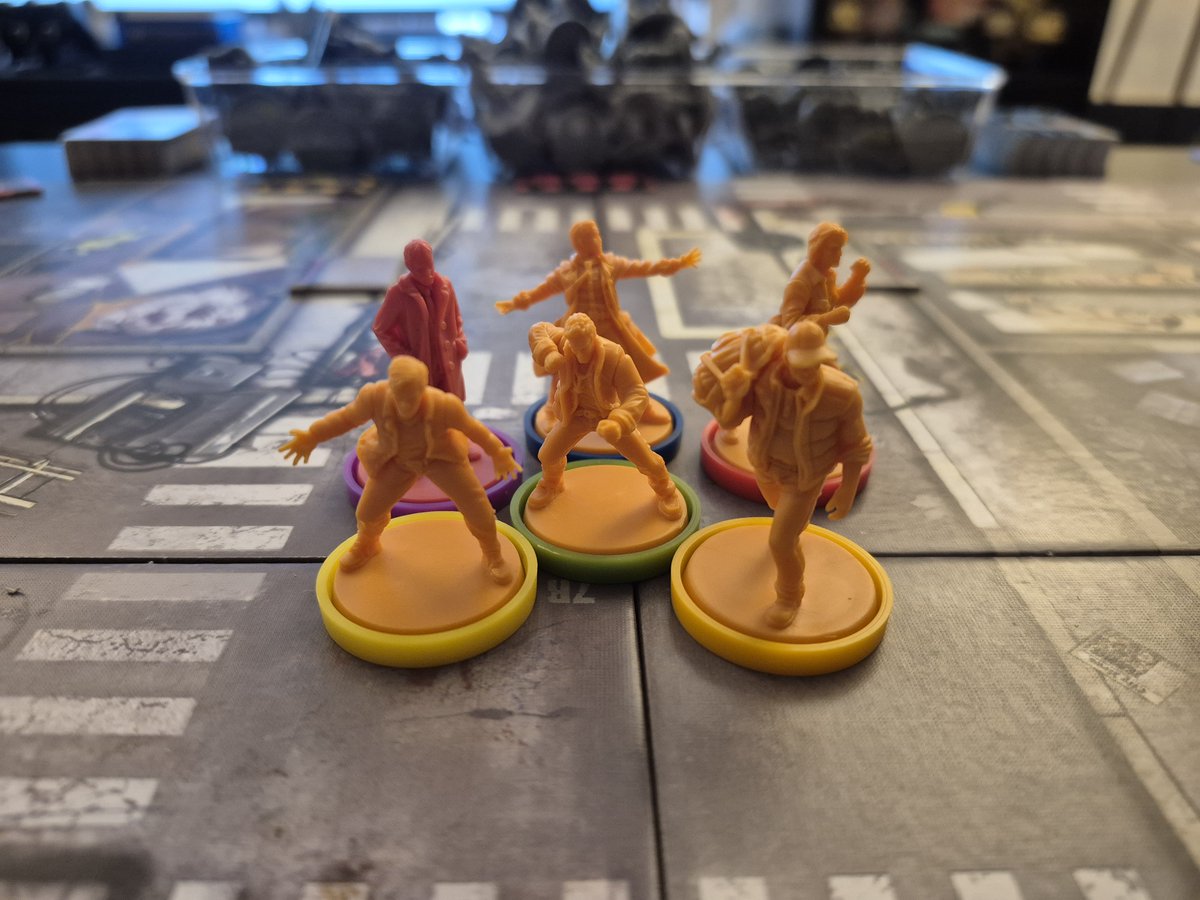 FuryOfTheAngels's tweet photo. Enjoying another round of Zombicide with the Supernatural character packs, this time playing with Dean, Sam, Cas, Jack, Bobby, and Crowley. Will play with the wendigo, Leviathan, Michael, and alpha vampire abominations, plus the special weapon cards. https://t.co/mnnCiCDBfJ