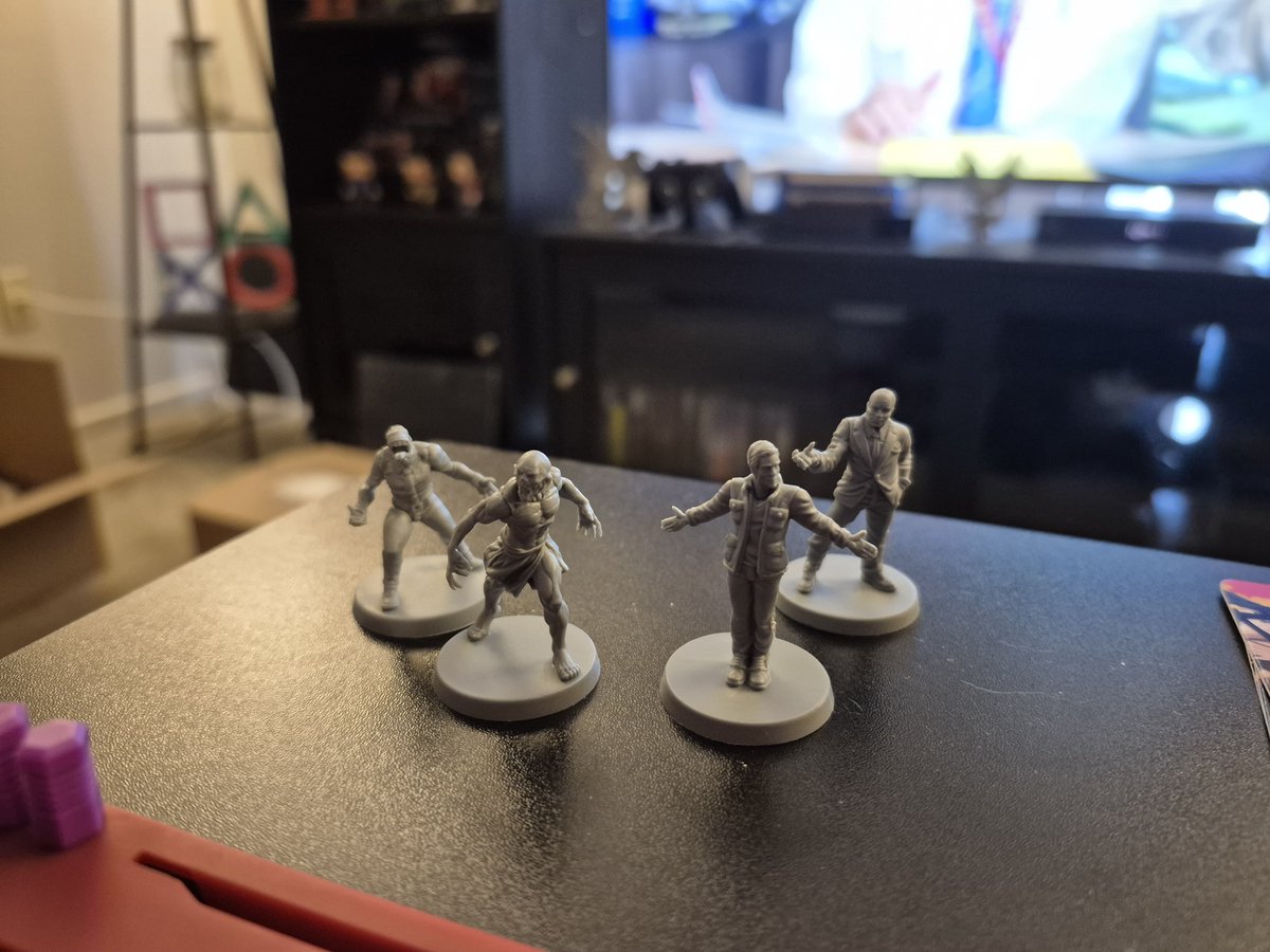 FuryOfTheAngels's tweet photo. Enjoying another round of Zombicide with the Supernatural character packs, this time playing with Dean, Sam, Cas, Jack, Bobby, and Crowley. Will play with the wendigo, Leviathan, Michael, and alpha vampire abominations, plus the special weapon cards. https://t.co/mnnCiCDBfJ