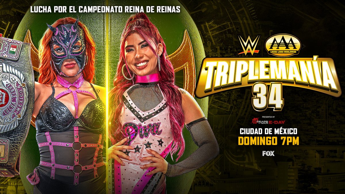 luchalibreaaa's tweet photo. Flammer vs. La Catalina por el Reina de Reinas en #AAATriplemania CDMX

¡ESTE DOMINGO! ✨ https://t.co/hpSpugfbBN
