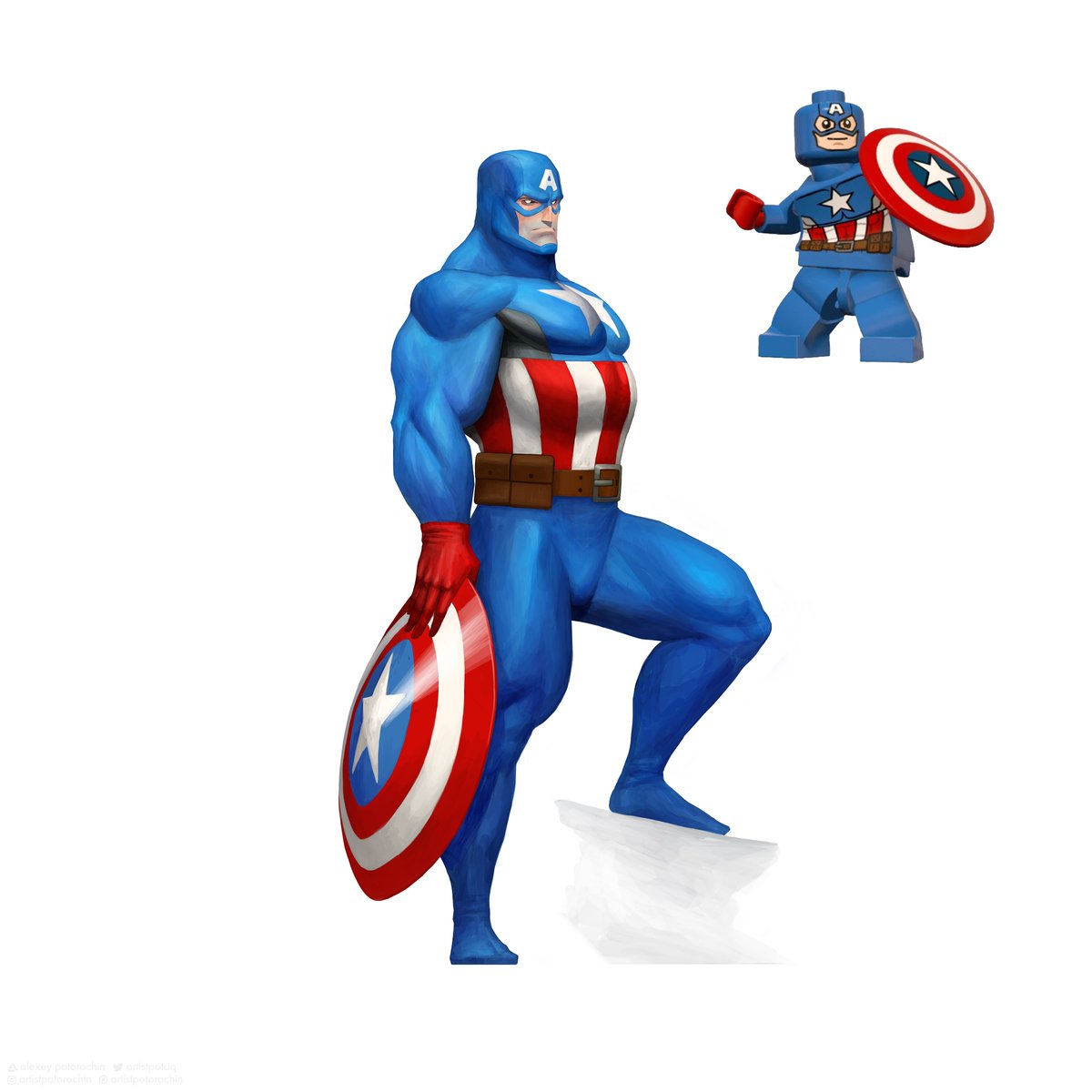 artistpotoq's tweet photo. Captain America from Lego Marvel Super Heroes 2

I copied the chest-up pose and grim expression from that particular Rob Liefeld cover. The only right decision when drawing Cap for the first time https://t.co/dBGQLYY7S8