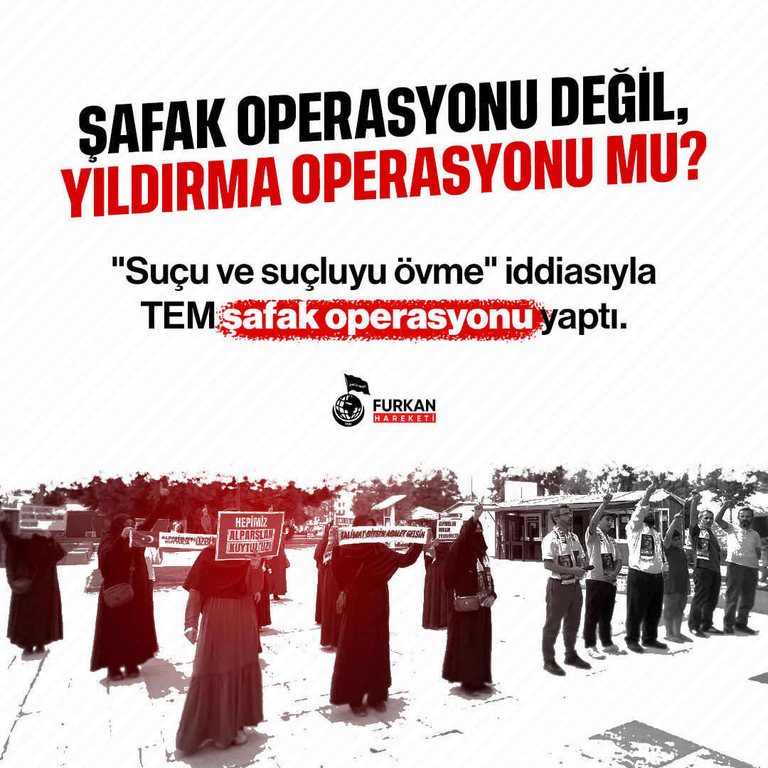 fhoncunesil's tweet photo. ŞAFAK OPERASYONU DEĞİL, 
YILDIRMA OPERASYONU MU?

"Suçu ve suçluyu övme" iddiasıyla TEM şafak operasyonu yaptı.

Furkana YıldırmaOperasyonu 
IslamDüşmanları IşBaşında
#OsmaniyeEmniyeti
AdaletBekleyişi
28Şubat DevamEdiyor
